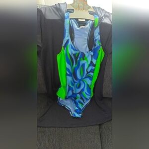 Spyder Girls M (10) One piece Swimsuit with Coverup UPF 30+